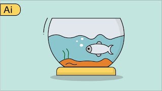 illustrator cc tutorial - flat design of fish bowl | impulse designs