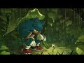 Relaxing game music with rain ambiance