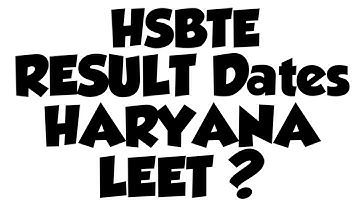 Hsbte || Results Declared Dates || Lateral Entry Engineering Test