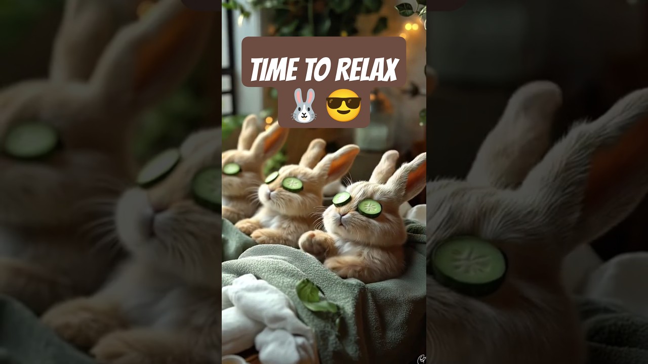 Relaxing Spa Day for Bunnies 🐰 | Hot Spring Vibes & Cuteness Overload! 