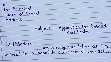 Application for bonafide certificate in English