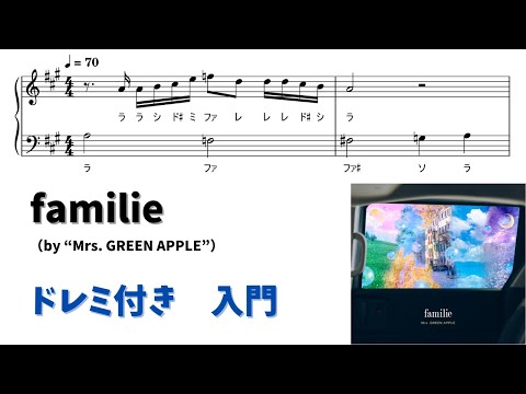 ピアノ入門】familie Level.1 【ドレミ付き無料楽譜】 - YouTube