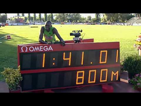 Rieti 2010 M-800m David Rudisha New World Record 1:41.01!