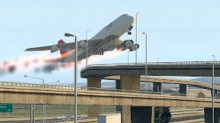 Huge Plane Takeoff Too Late And Crashed Into Residential Area -- Xplane 11 Realistic Crash