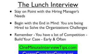 One Minute Interview Tips - The Lunch Interview
