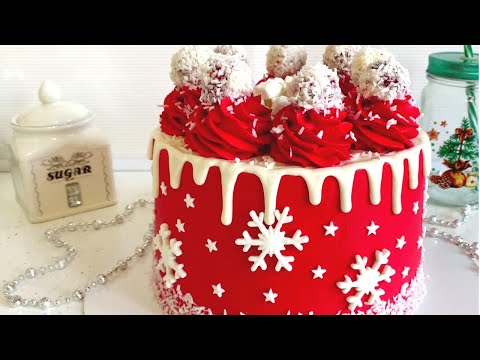 Новогодний Торт "Красный Бархат" // Red Velvet Cake New Year Decoration