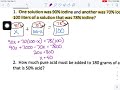 Chemical Mixture Word Problems