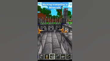 working trampoline in Minecraft #hacks #build #minecraft #trampoline #machine #trending #shorts