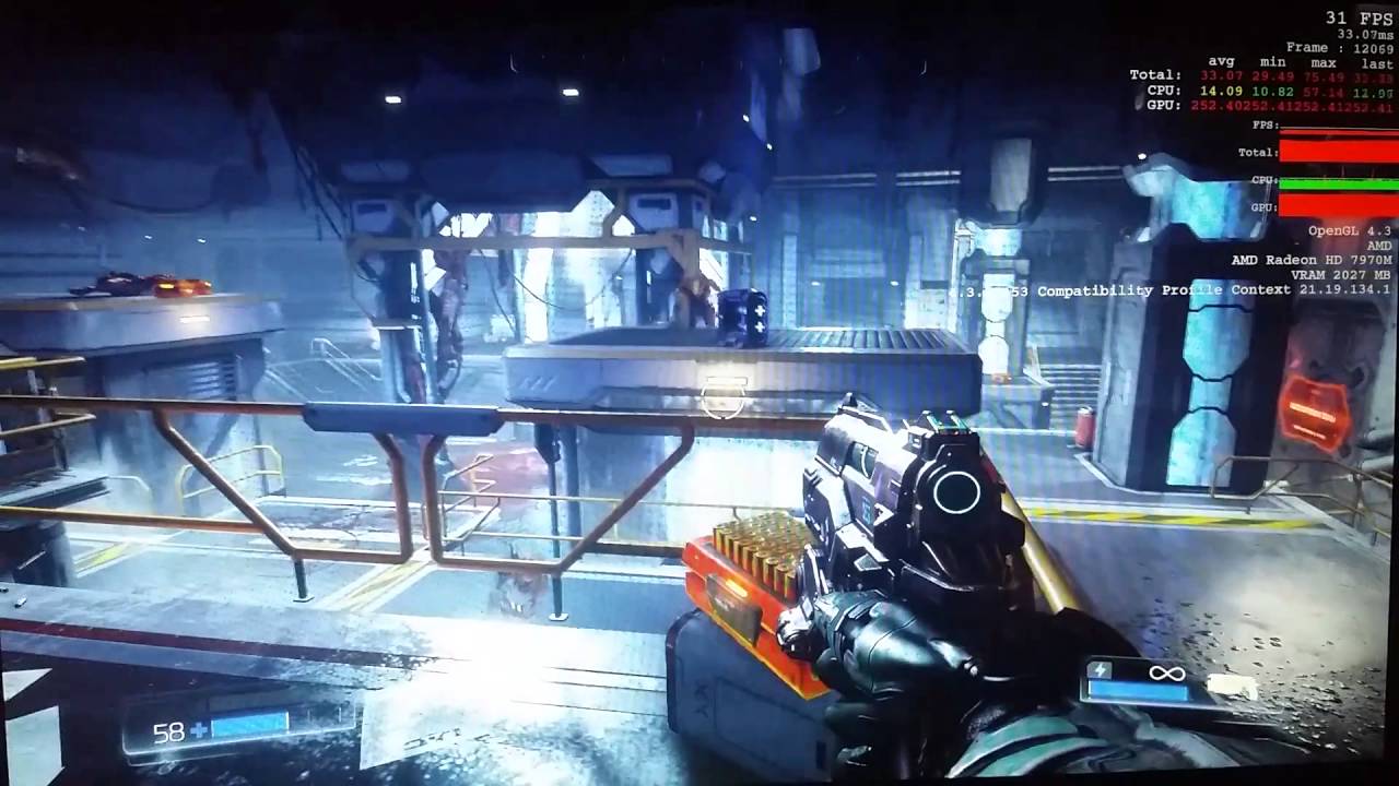 DOOM (2016) - OpenGL vs Vulkan Test (AMD Radeon HD 7970M, FHD, ULTRA)