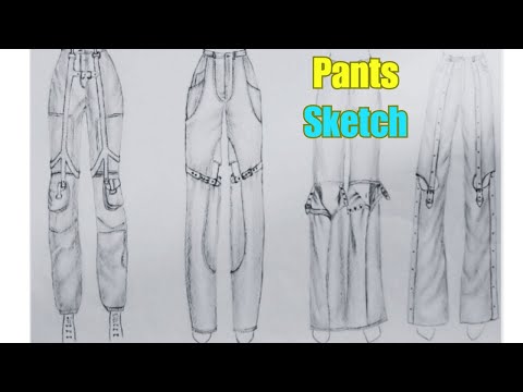 detailed creative pants sketch 4|how to draw pant sketch ? - YouTube