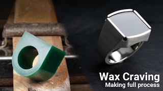 Making a Signet Ring with Waxcarving  / Silver Jewelry Making Full process