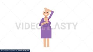 Old Woman Stressed Out Stock Animation