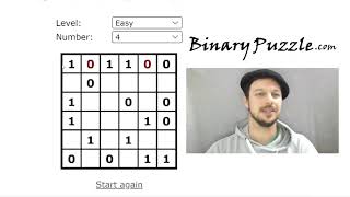 6x6, Easy #4 Binarypuzzle.com