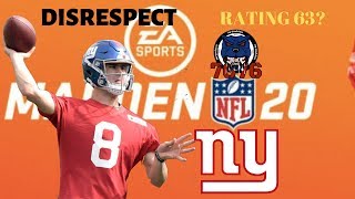Daniel Jones Disrespected Again!! Madden20 Rating; 63? Come ON!