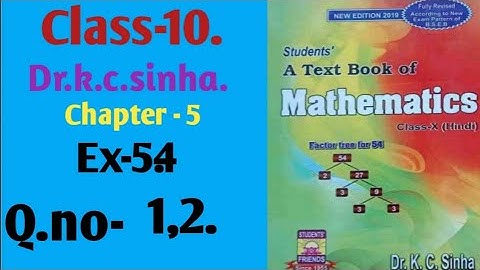 सरल गणित |Dr.k.c.sinha|Math solution|Class-10|Ex-5.4|Q.no-(1, 2 )@wisdompoint1970