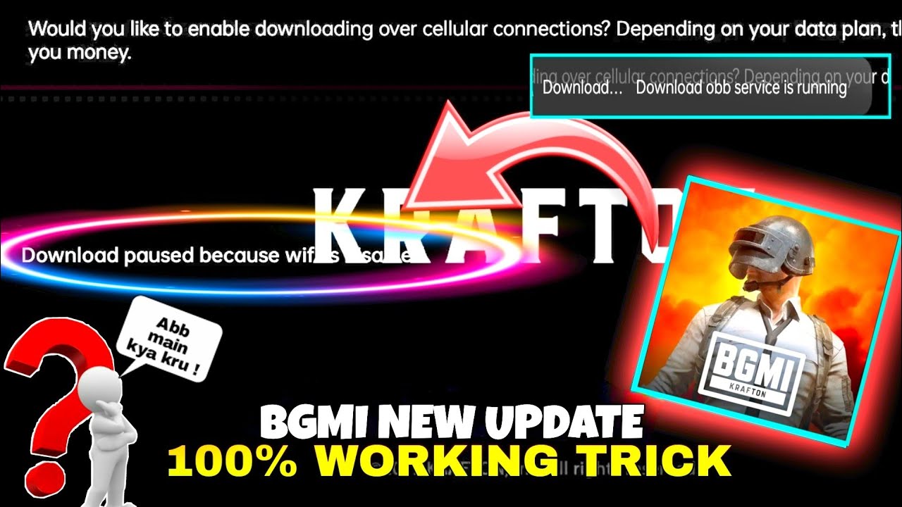 Bgmi download paused because wifi is Disabled bgmi obb service