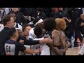 Jeremy Sochan gets into fight with Jaden McDaniels and full teams join 😳