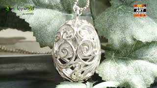 Art Clay Silver Easter Egg Pendant with Cork Clay