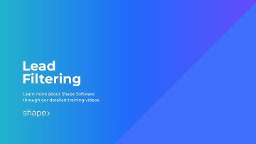 Lead Filtering in Shape Software