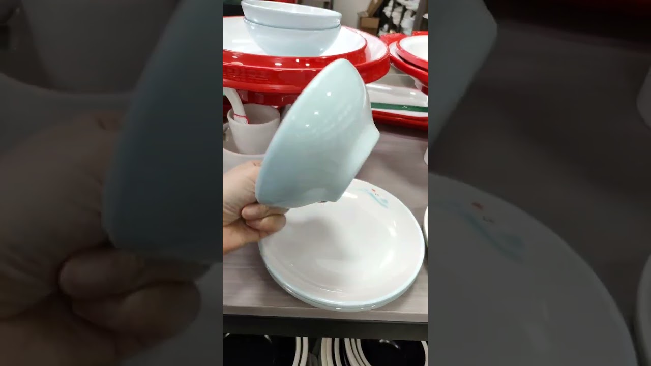 Blue white melamine bowl plate set