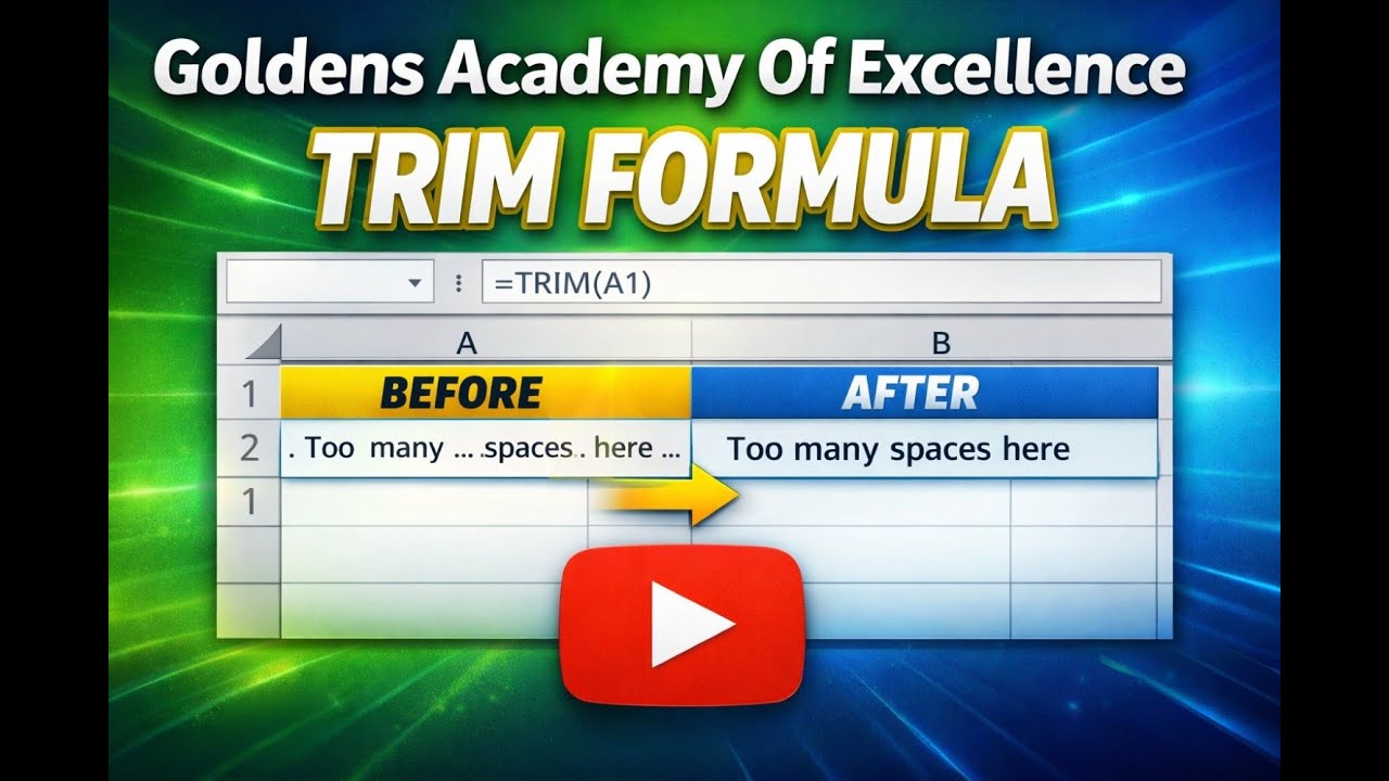 2.1 🎯 Master the TRIM Formula in Excel | Remove Extra Spaces Instantly!