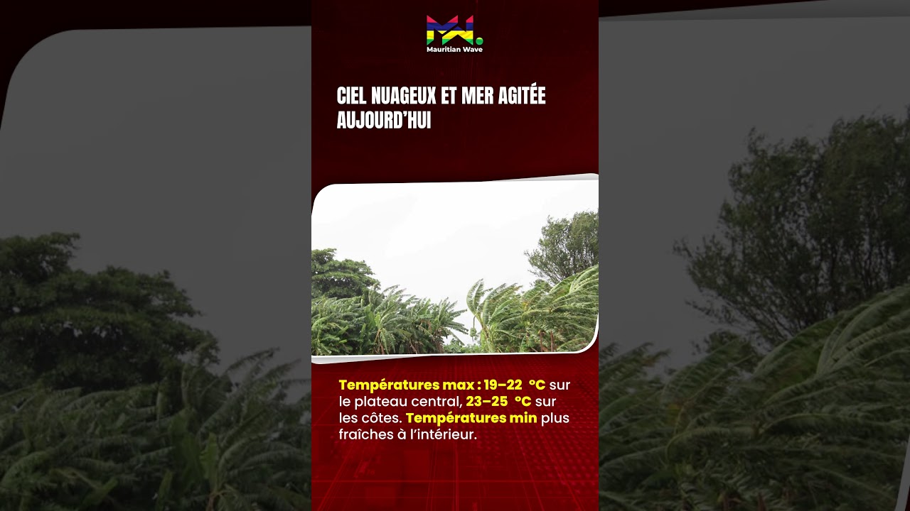 Ciel nuageux et mer agitée aujourd’hui  