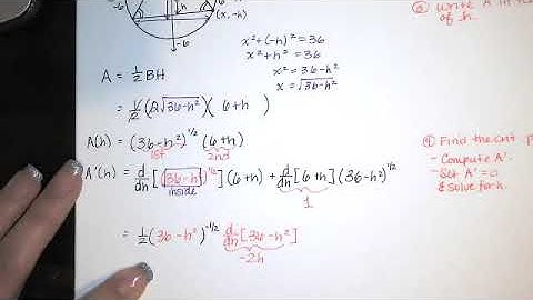 17. Applied Optimization - Part 3 - An isosceles triangle inscribed in a circle.