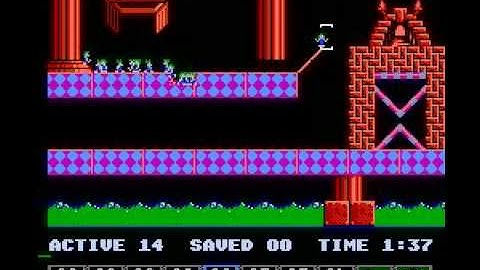 Lemmings (NES) mayhem level 11 solution