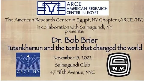 Dr. BOB BRIER in person: Tutankhamun and the tomb ...