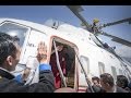His Holiness the Dalai Lama departs from Tawang Helipad, April 11, 2017