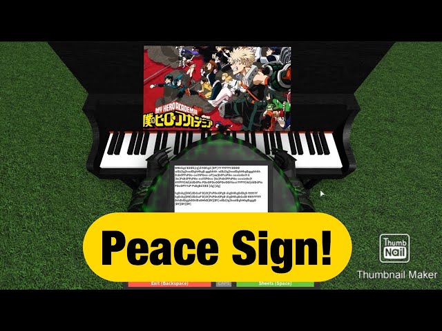 Peace Sign Boku No Hero Academia Roblox Piano Youtube - the neon rainbow peace sign roblox