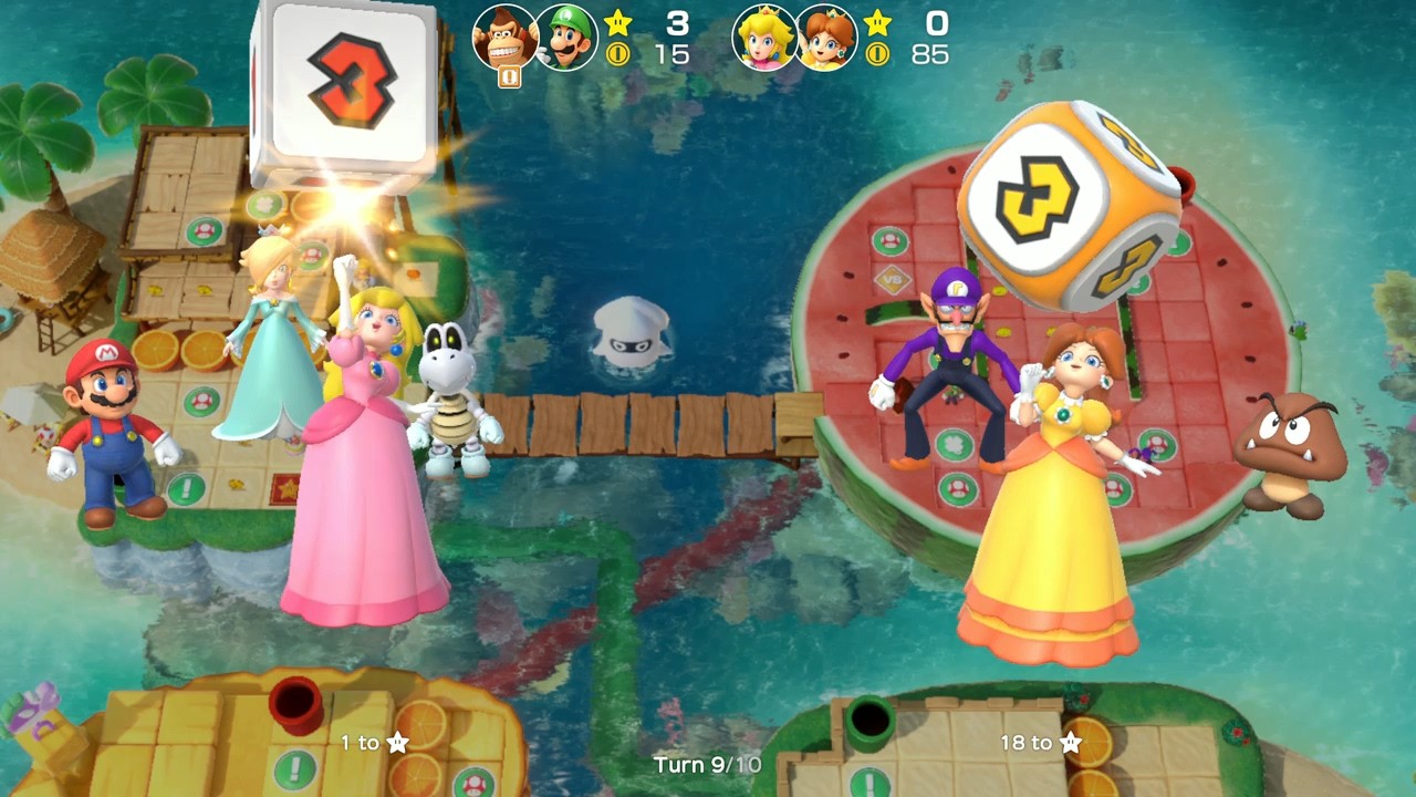 Super Mario Party Watermelon Walkabout # 42 Peach & Daisy vs Donkey Kong & Luigi