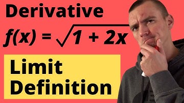 USE THE DEFINITION OF THE DERIVATIVE TO FIND THE DERIVATIVE OF SQRT(1+2x) | Derivatives with limits