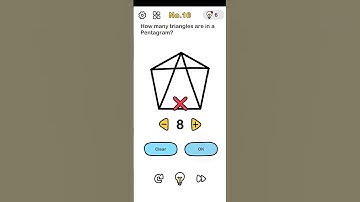 Brain out Level- 16 How many triangles are in a Pentagram?