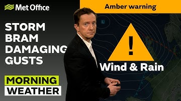 09/12/2025 - Storm Bram trekt noordwaarts - Ochtendweerbericht VK – Met Office Weather