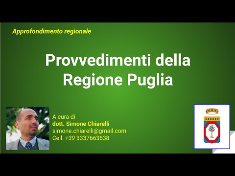 20 minuti di ... Provvedimenti della Regione Puglia (8/4/2021)