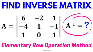 Find the Inverse of a 3x3 Matrix - Use the Elementary Row Operation Method