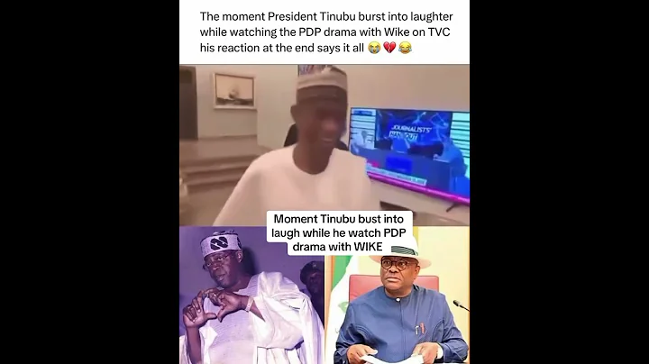 president Tinubu react (laugh) to PDP clash
