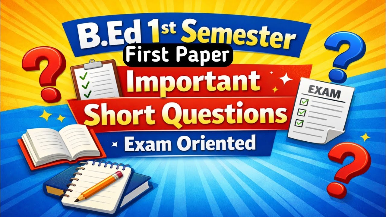 B.Ed 1st semester first paper important question | bed first semester important question 2021