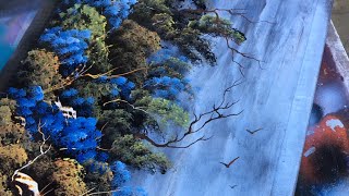Spray Paint Art  Waterfall  Spray Painting Nature