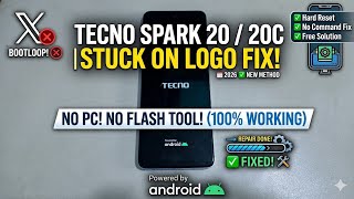 Tecno Spark 20 / 20C Stuck on Logo Fix | No Computer Needed | 2026 New Method 🛠️