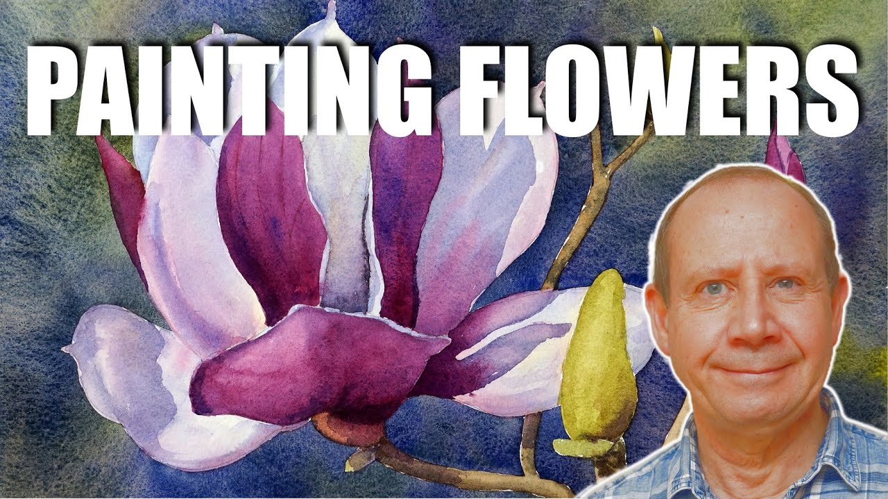 Рисуем цветы акварелью. Пошаговое руководство по рисованию цветка магнолии. Акварель