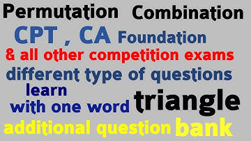 Q. 61 to 70. Permutation, combination different type of question.  for ALL EXAMS