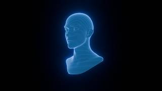 Anime Male Hologram Head 3D Model Rigged with Facial Expressions [Turnaround]