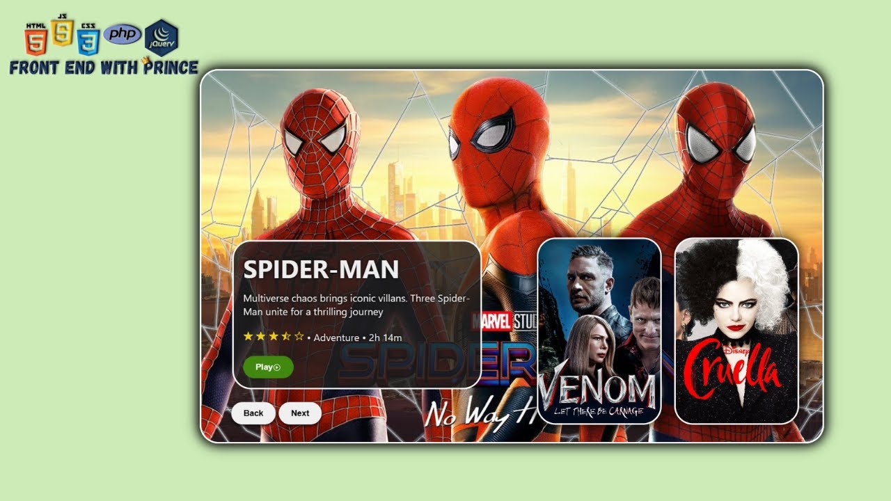 How to Create Movie Website with HTML, CSS and JavaScript Only #html # ...