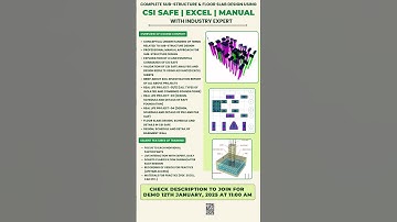 Live training programs on CSI SAFE | EXCEL | MANUAL – Complete Sub-Structure & Floor Slab Design