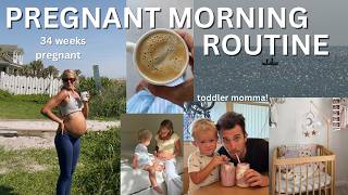My Realistic Pregnant Morning Routine // 35 Weeks Pregnant Toddler Momma