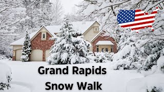 A Peaceful Snow Walk in Grand Rapids, Michigan, USA