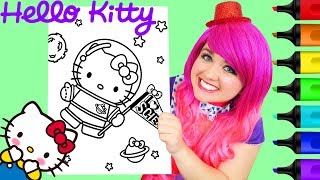 Coloring Hello Kitty Astronaut Coloring Page Prismacolor Colored Paint Markers | KiMMi THE CLOWN