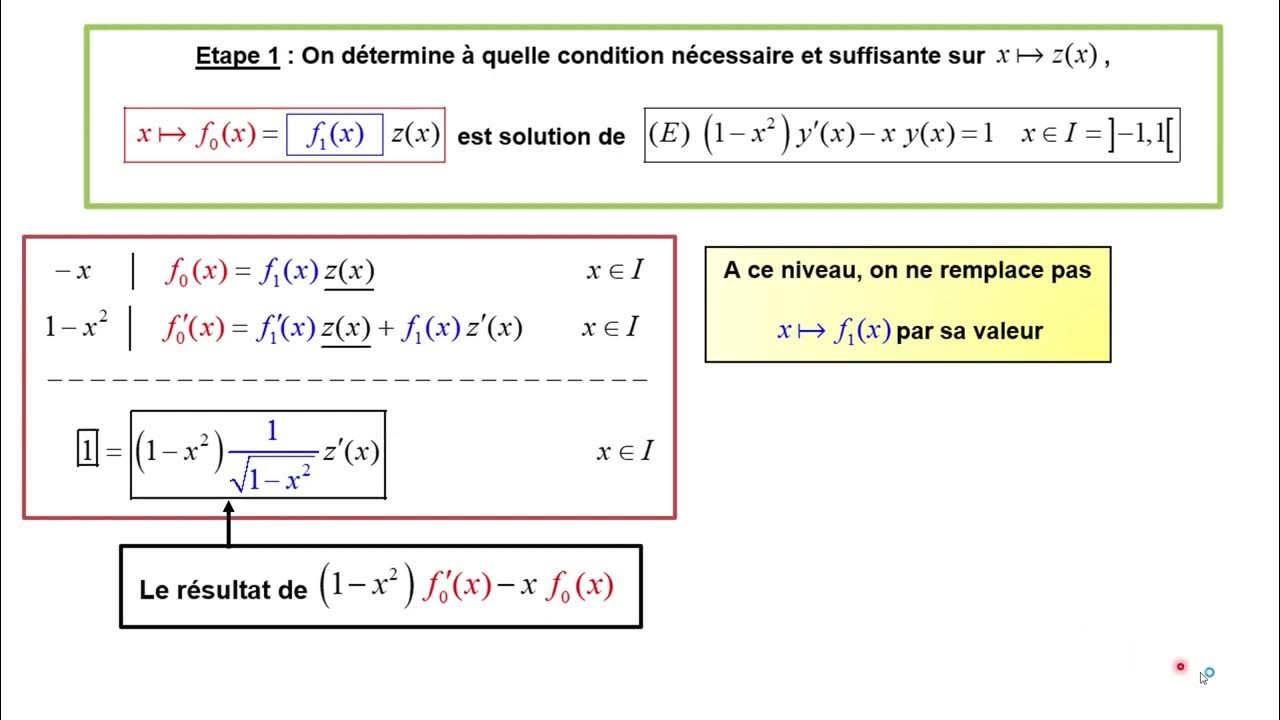 Méthode de variation de la constante pour une équation différentielle